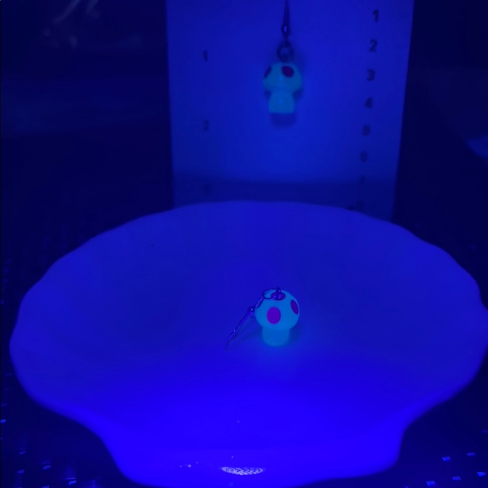 Charming Mushroom Glow in the Dark Earrings - Picture 6 of 6
